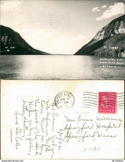 .USA United States of America MT. Pispah & Mt. Hot Willoughby Lake USA 1952