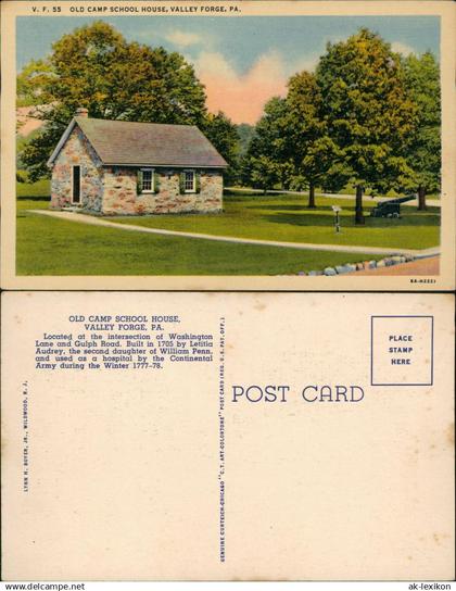 .USA United States of America OLD CAMP SCHOOL HOUSE, VALLEY FORGE, PA. USA 1930