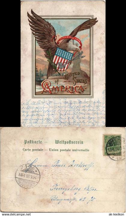 .USA United States of America Patriotika USA Eagle Adler Heraldik   1899