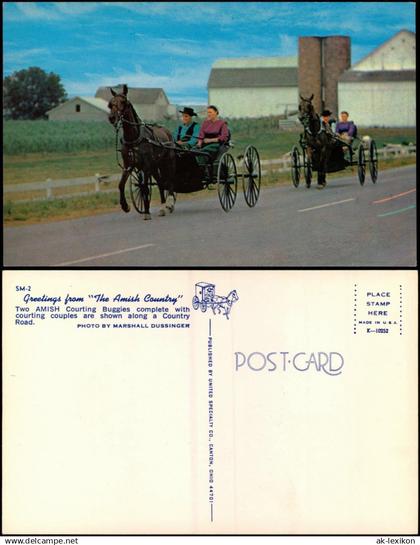 .USA United States of America Two AMISH Courting Buggies  USA Amerika 1970