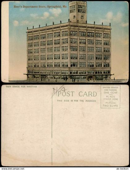 USA United States of America USA Heer's Department Store, Springfield, Mo. 1910