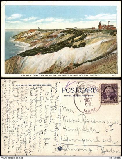 .USA United States of America USA Martha’s Vineyard Gay Head Cliffs 1937