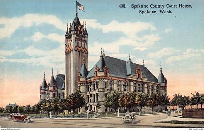 B672 US Washington Spokane County Court House vintage postcard