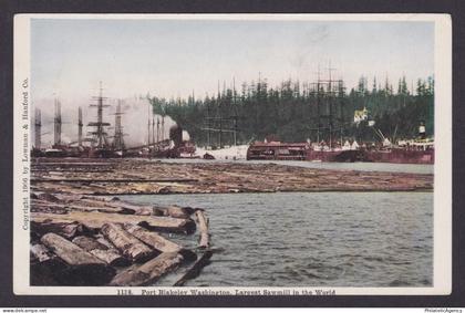 Postcard, United States, Port Blakeley WA, Largest Sawmill in the World