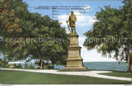Milwaukee Wisconsin Solomon Juneau Statue Juneau Park Lake Michigan