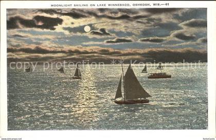 Oshkosh Wisconsin Moonlight Sailing on Lake Winnebago
