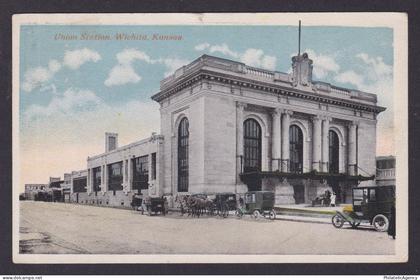 Postcard, United States, Wichita KS, Railway, Union Station