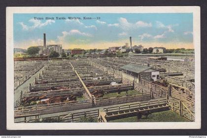 Postcard, United States, Wichita KS, Union Stock Yards
