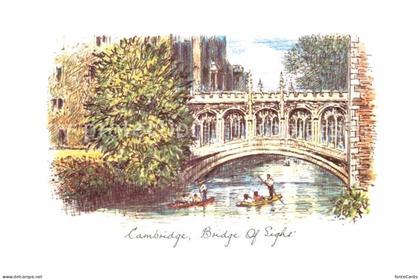 Cambridge Cambridgeshire Brigde Kuenstlerkarte