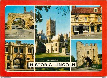Carte Postale - Angleterre - Lincoln - Historic Lincoln - Multivues - Vieilles pierres - Lincolnshire - England - Royaum