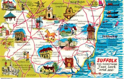 Suffolk UK Karte Suffolk