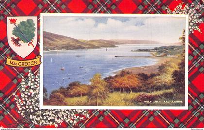 B247 Scotland MacGregor Tartan Holy Loch Argyllshire Passepartout postcard