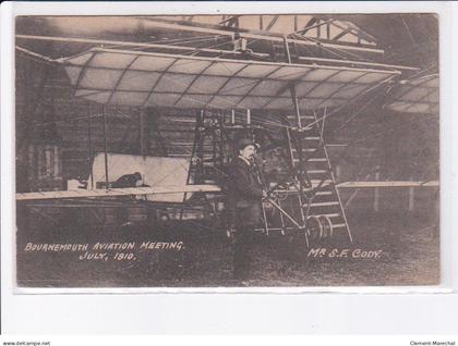 ANGLETERRE: BOURNEMOUTH: aviation meeting, july 1910, Mr sf cody - très bon état
