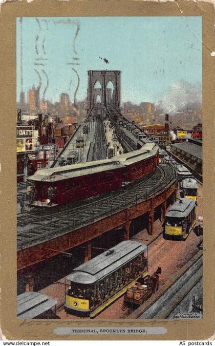 C126 New York Brooklyn bridge Terminal  1906 vintage postcard