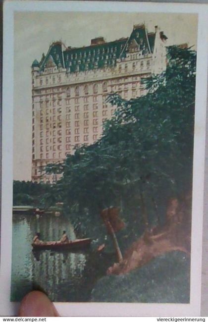 ! 1937 postcard from New York City, Hotel The Plaza, Fifth Avenue, Central Park