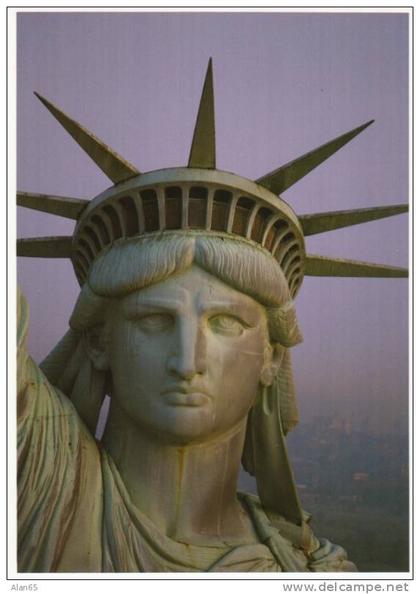 Statue of Liberty Head, New York Harbor on 1986 Vintage Postcard