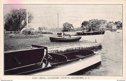 B522 US 1920 East Creek Bayshore Avenue  Long Island Boats postcard