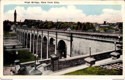 CPA Bronx New York City USA, High Bridge, Brücke über den Harlem River, Aquädukt