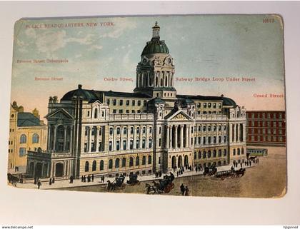 USA United States of America New York City Police Headquarters HQ Office car Broome Subway 18423 post card POSTCARD
