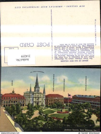 214259,New Orleans Jackson Square Cabildo St Louis Cathedral State Historical Museum Jackson Monument Pontalba Apartment