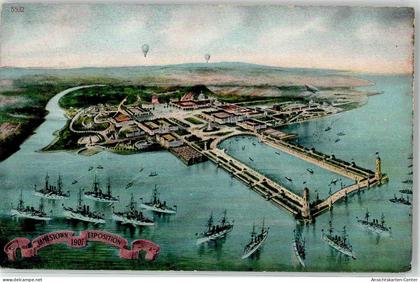 52228135 - Jamestown Exposition 1907 Hafen Schiff Ballon