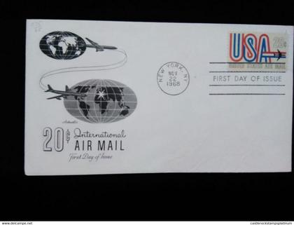 J) 1968 UNITED STATES, INTERNATIONAL AIRMAIL, FDC