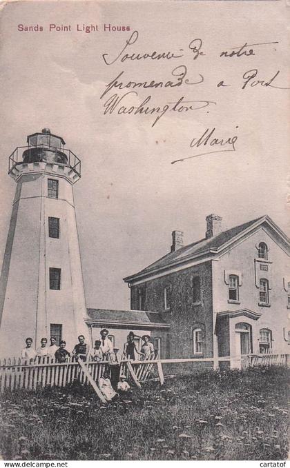 Sands Point Light House . CPA animée ( Port Washington )