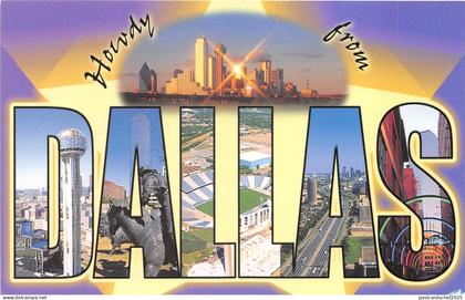 US1 USA Dallas Tx multi view Howdy Big D Texas flag cowboy statue stadium highwa