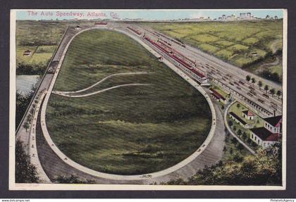 Postcard, United States, Atlanta GA, The Auto Speedway