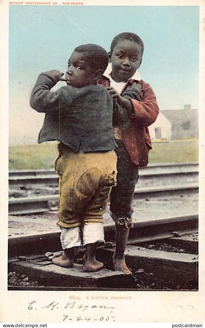 Usa - Black Americana - Two african american children - PubL Detroit Photographic Co. 6823