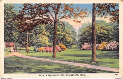 L068 US Walk in Beardsley Park Bridgeport Conn. 1938 postcard