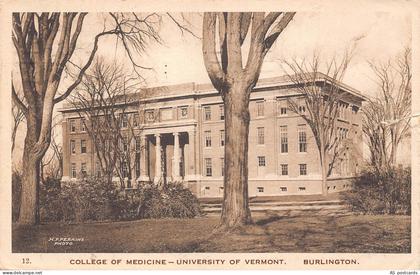 B379 US 1924 College of Medicine University of Vermont Burlington postcard