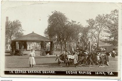 CEDAR RAPIDS, IA - In George Greene Square - Real photo