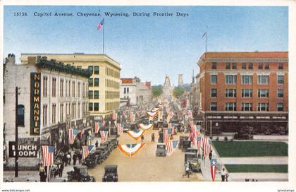 A969 US Capitol Avenue Cheyenne Wyoming During Frontier Days postcard