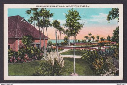 Postcard, United States, Clearwater FL, Residence In Harbor Oaks