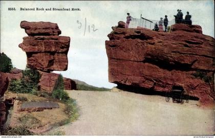 CPA Colorado Springs Colorado USA, Garten der Götter, Balanced Rock, Steamboat Rock