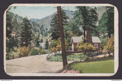 Vintage postcard USA Colorado Springs CO Bruin Inn Helen Hunt Falls Canyon