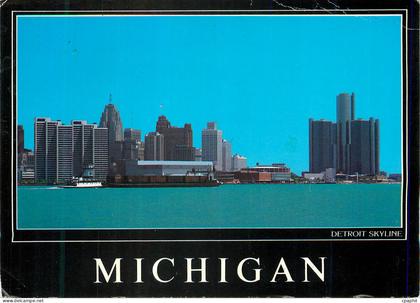 CPM Detroit michigan the detroit skyline along the detroit river