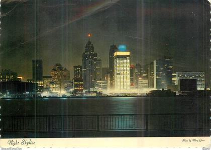 CPM Night Skyline Detroit Michigan