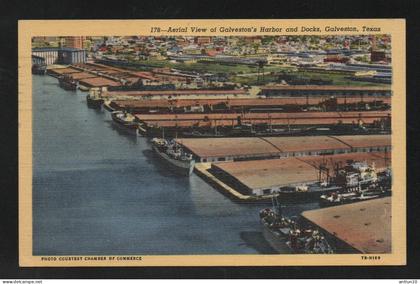 $#$#(AD2511)- USA- Texas -  Galveston, Aerial View of Galveston's Harbour and Docks, used 1948