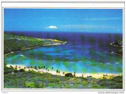 carte imprimé Hawai   Oahu  Baie d'Hanauma