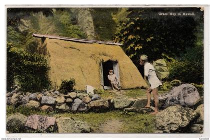 US POSTCARD - HAWAII - GRASS HUT IN HAWAII
