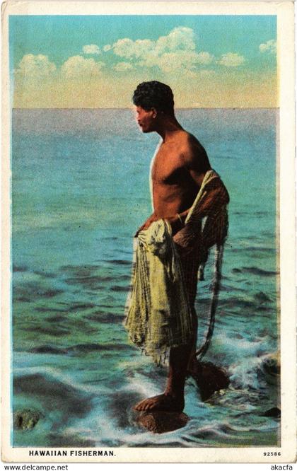 PC US, HI, HAWAII FISHERMAN, Vintage Postcard (b61994)