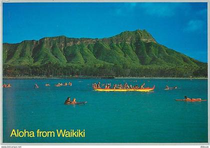 Carte Postale - Etats Unis - Hawaï - Honolulu - Waikiki Beach - Canoeing - Aloha from Waikiki - Etat de Hawaï - Hawaï St