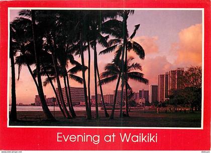 Etats Unis - Hawaï - Honolulu - Waikiki - Evening view of Waikiki from Kuhio Beach Park - Etat de Hawaï - Hawaï State -