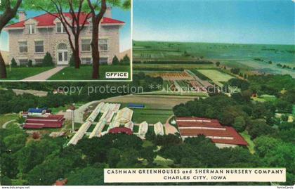 Charles City Iowa USA Aerial view of Sherman Nursery Company and Cashman Greenho