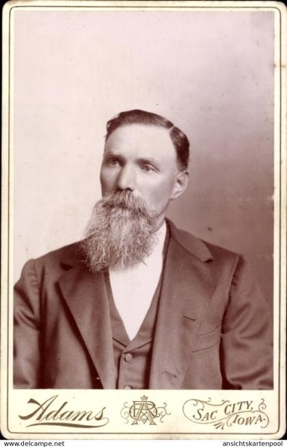 Kabinett Photo Sac City Iowa, Mann-Porträt, Bart