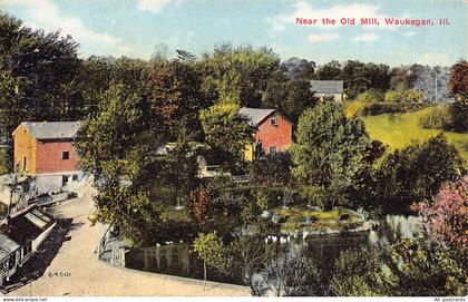 US Illinois Near the Old Mill Waukegan vintage postcard B960