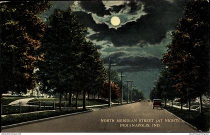 CPA Indianapolis Indiana USA, North Meridian Street, Nacht