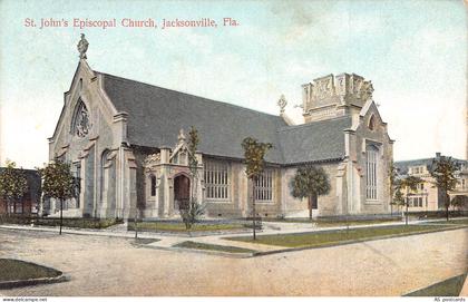 US Florida 1908 Jacksonville St John's Episcopal Church vintage postcard B954
